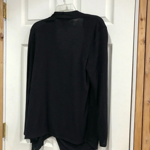 AB Studio Zipper Shoulder Wrap Black XL Cardigan - Picture 4 of 4